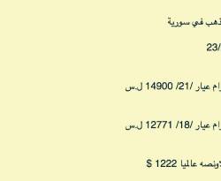 الذهب يحلق بدمشق.. وجمعية الصاغة تتجاهل تأثير الدولار