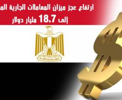 ارتفاع عجز المعاملات الجارية لمصر إلى 18.7 مليار دولار في 2015-2016